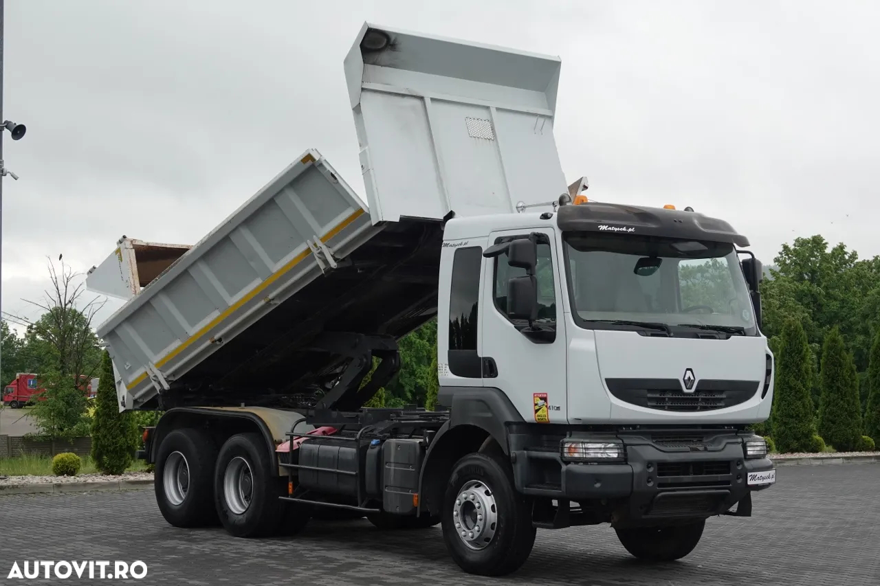 Renault KERAX 410 / 6x4 / 3-SIDE TIPPER / 2X HYDROBORTA / HYDROKLAPA / BORDMATIC / MANUAL / IMPORTAT - 4