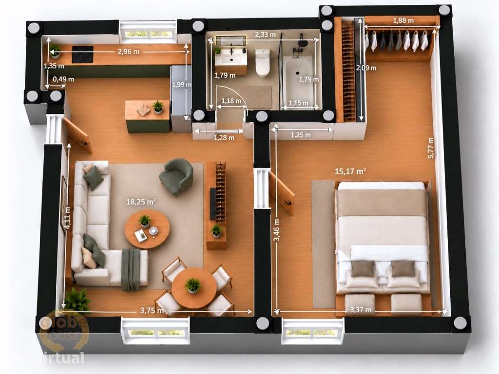 Apartamento com 1 quarto para remodelar a 20 metros da praia 1º andar - Grande imagem: 5/11