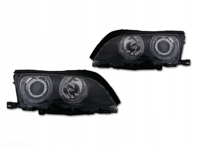 Reflektory Lampy kpl Ringi Led Soczewka Tuning Black Bmw 3 E46 Lift Lci 01- - 1