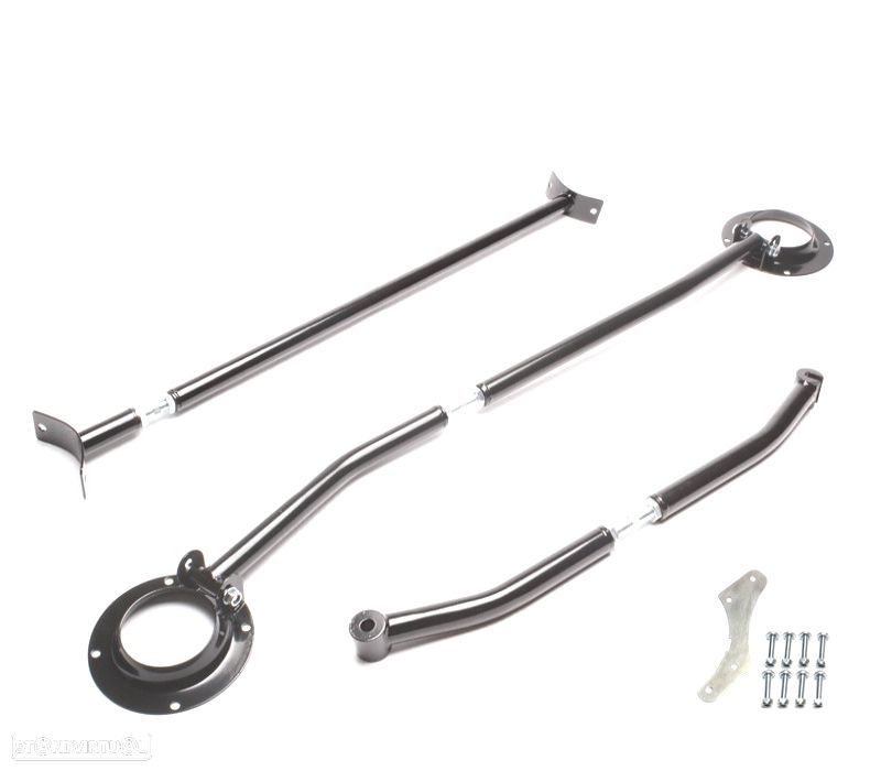 KIT BARRAS ANTI-APROXIMAÇÃO AJUSTÁVEIS VOLKSWAGEN VW GOLF MK2 83-91 PRETO - 1