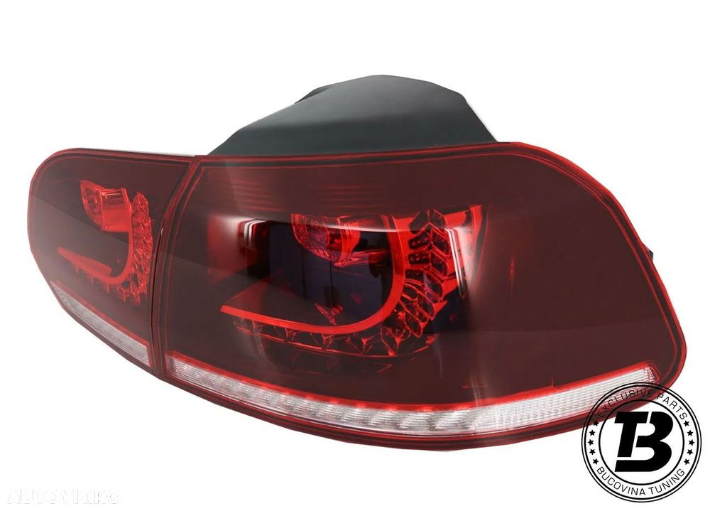 Stopuri Full LED compatibile cu VW Golf 6 VI R20 Cherry Red Design - 4