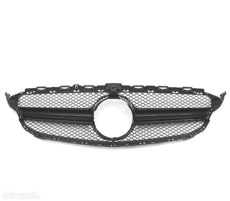 GRELHA FRONTAL MERCEDES W205 14-18 LOOK AMG C63 CÂMARA PRETO BRILHANTE - 7