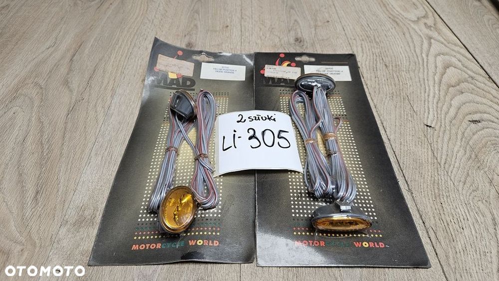 Kierunkowskazy LED motocyklowe MAD 01710 owalne płaskie (para) - 1