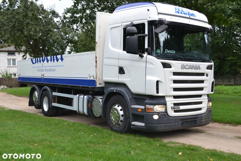 Scania R 420 TRZECIA OŚ SKRĘTNA ZESTAW PLATFORMA 2x7.75 m KLIMATYZACJA - 6
