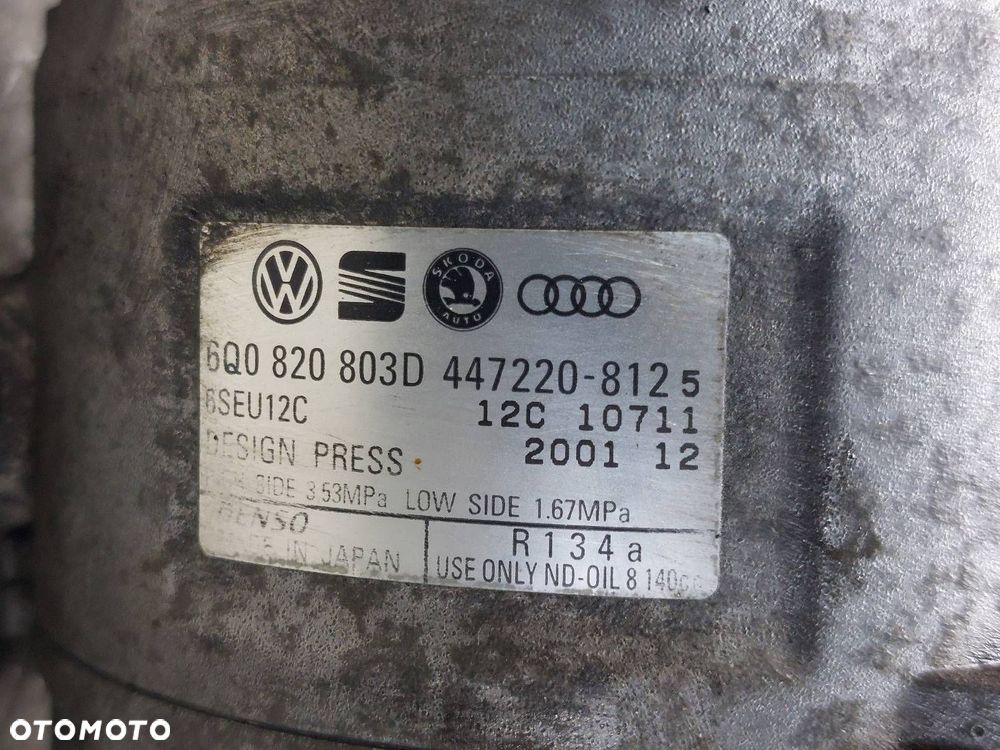 SPRĘŻARKA KLIMATYZACJI SKODA FABIA I 1.4 16V 6Q0820803D 447220-8125 - 3