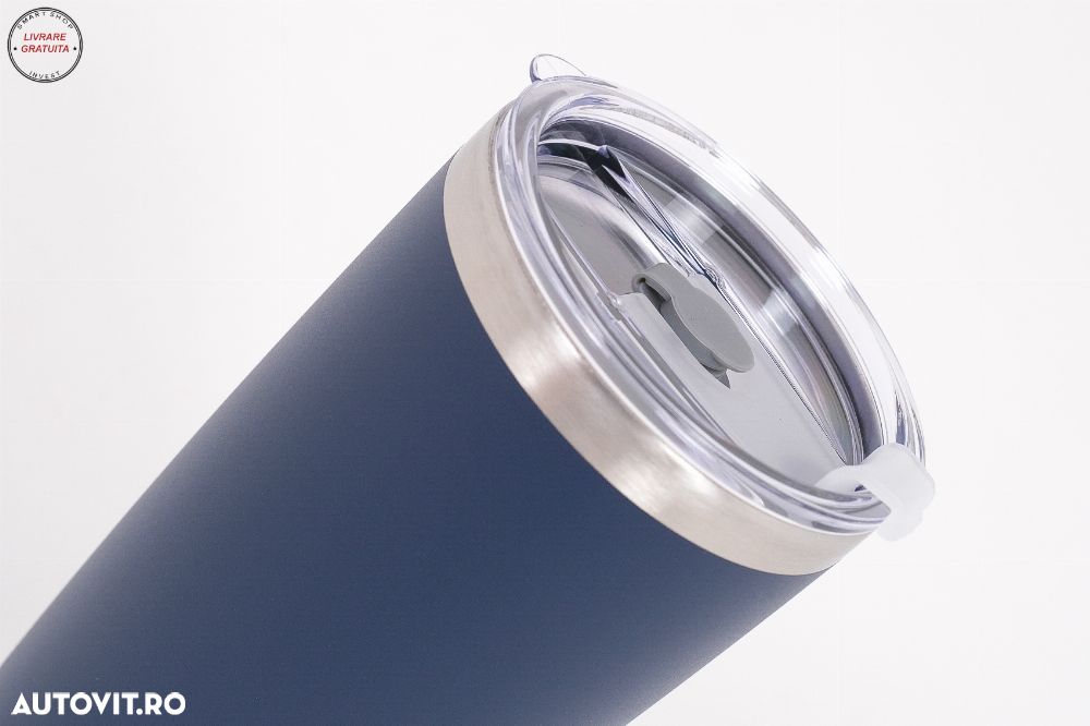 Cana Termoizolanta Otel Inoxidabil SS304 cu Capac Perete Dublu 590ml Albastru- livrare gratuita - 4