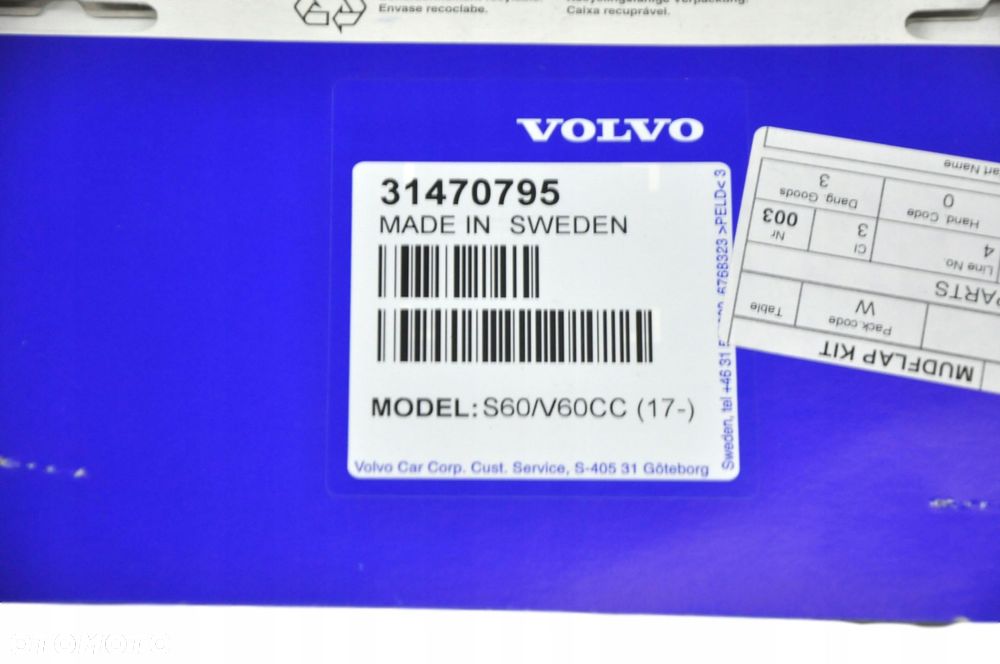 VOLVO V60CC tylne chlapacze komplet oryginal OE 31470795 - 7