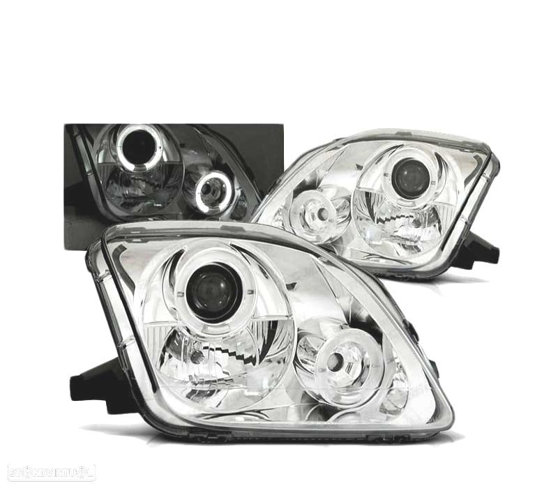 FARÓIS ANGEL EYES HONDA PRELUDE 97-01 CHROME CROMADO - 1