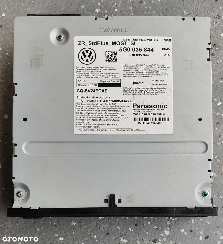 VW MiB zmieniarka ekran ramka 5G0035844, 5G0919605H, 5GM819728 - 2