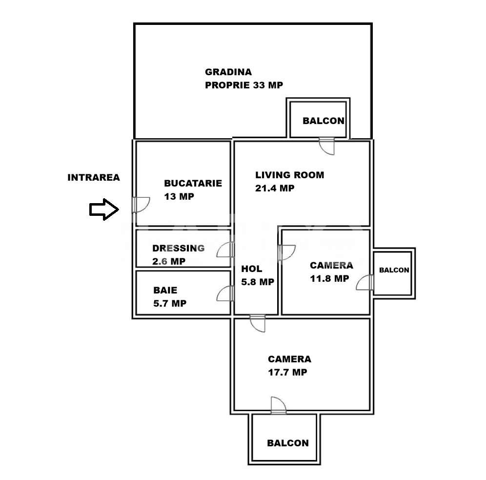 Apartament 3 camere de vanzare parter cu gradina balcon dressing — fotografia 3