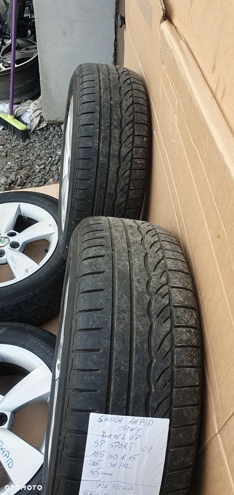 Alufelgi alusy z oponami 5x100 185/60 R15 Skoda Rapid 5JA601025 - 6