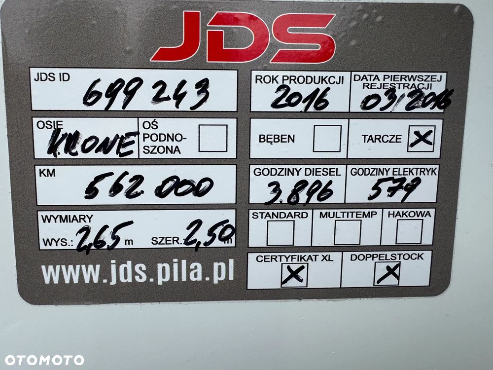 Krone Chłodnia ,Doppelstock , Carrier Vector 1550, Kwiatowa 2,50m - 32