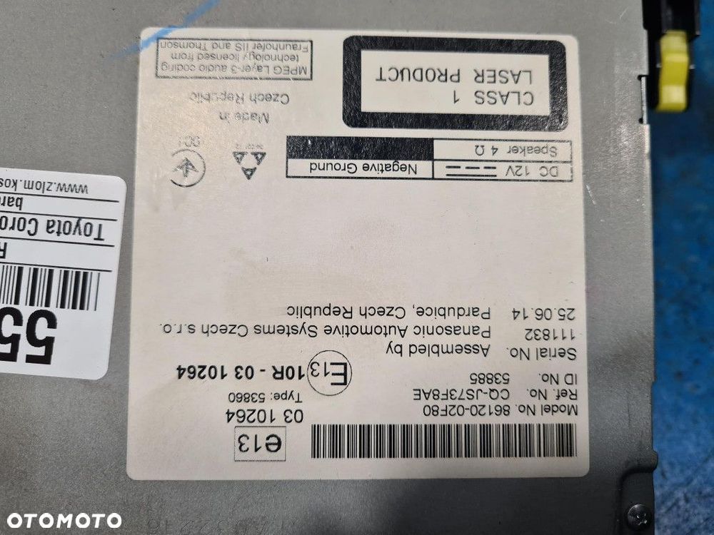 TOYOTA COROLLA E18 RADIO CD 53885 - 6