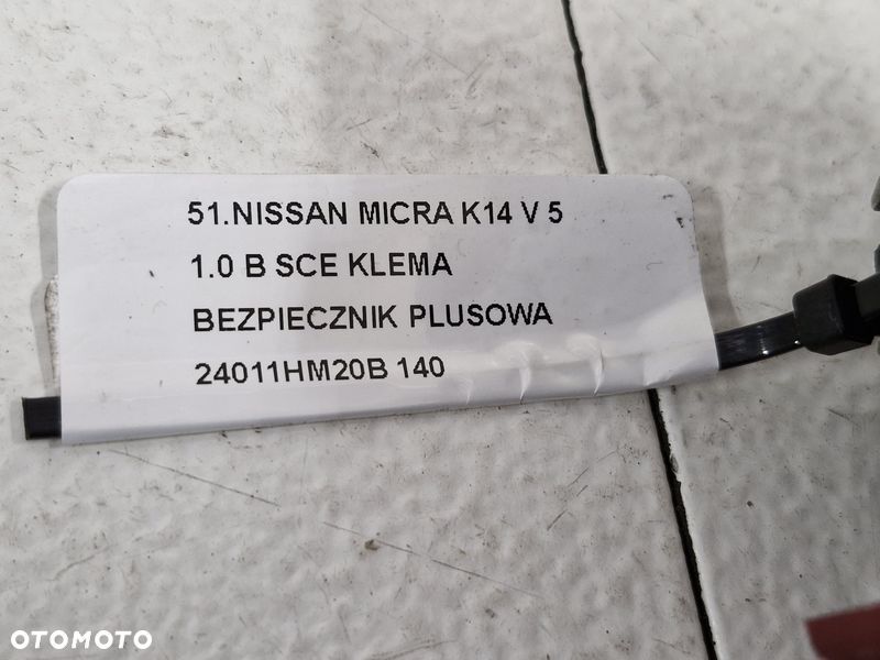 NISSAN MICRA K14 V 5 1.0 B SCE KLEMA BEZPIECZNIK PLUSOWA 24011HM20B - 7