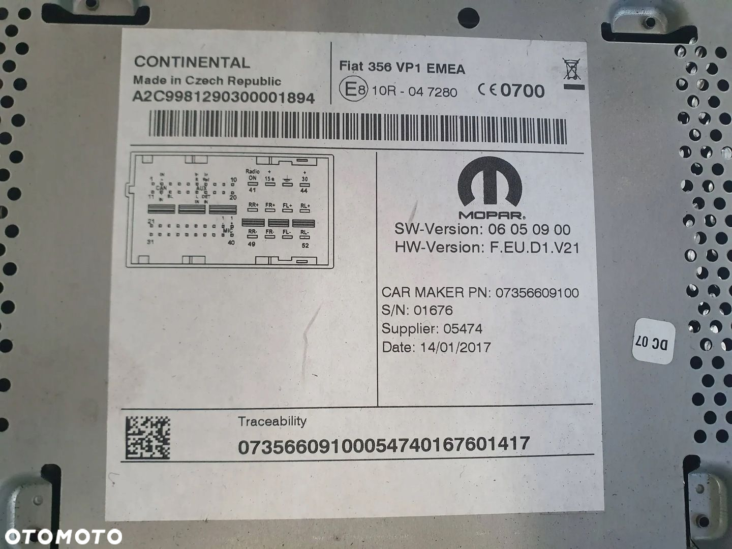 Fiat Tipo 2015-2020 Radio wyświetlacz - 5