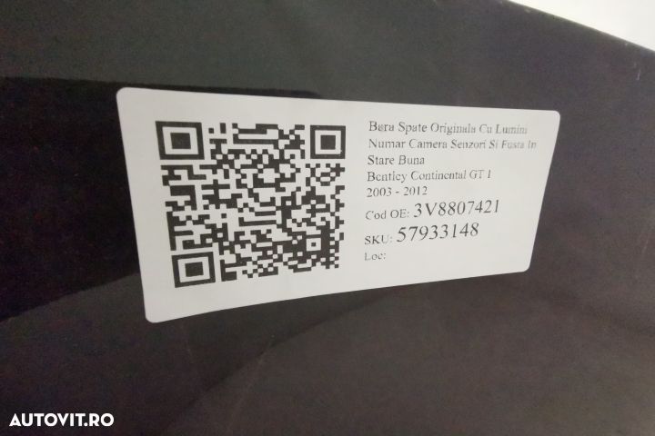 Bara Spate Originala Cu Lumini Numar Camera Senzori Si Fusta In Stare - 8