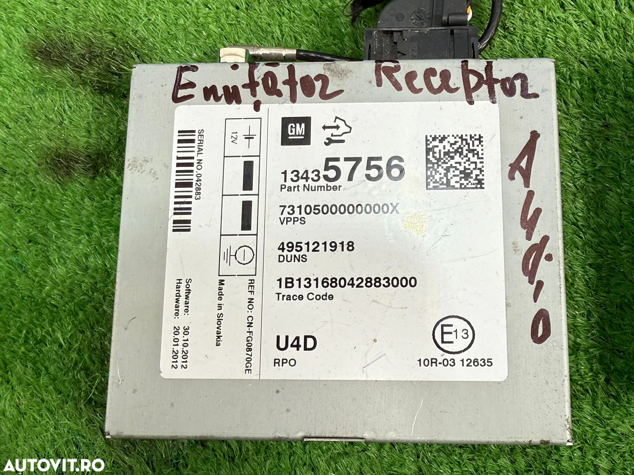 EMITATOR RECEPTOR AUDIO OPEL INSIGNIA T 2.0 DIESEL 2013 2008-2018 / OPEL ASTRA J 2.0 DIESEL 2013 2009-2018 / COD OEM 13426583 13435756 - 7