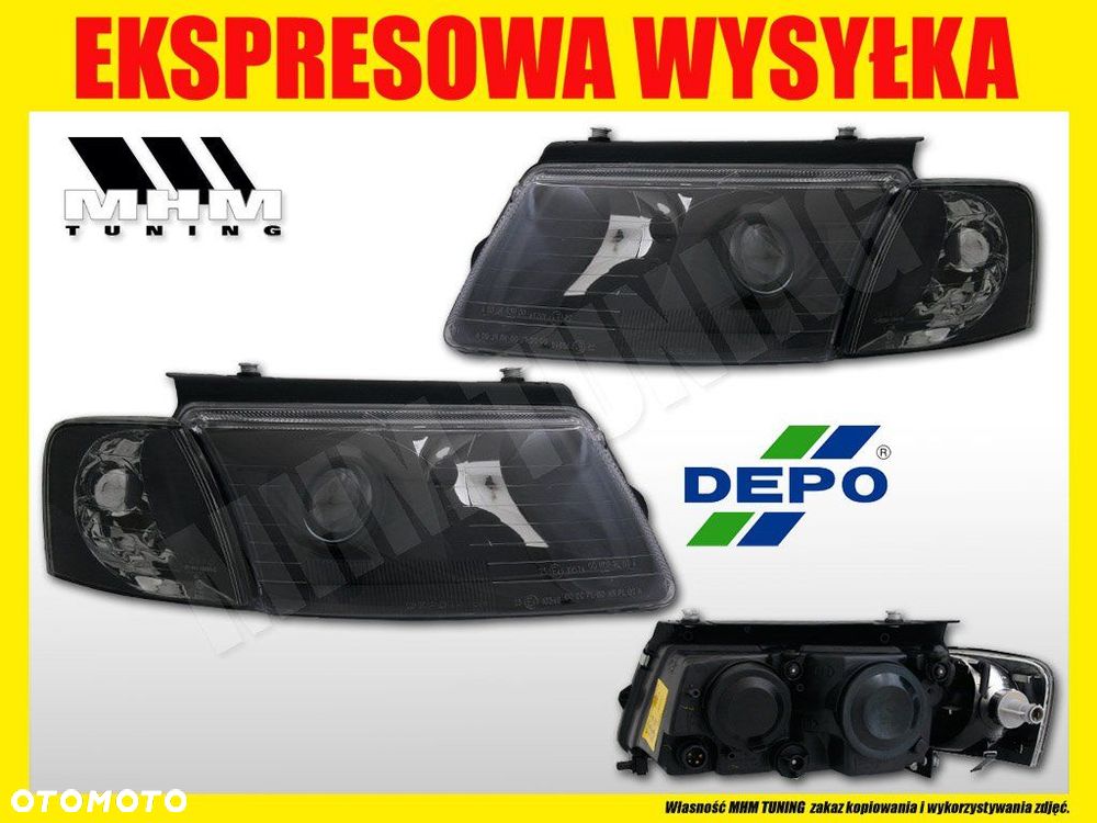 REFLEKTOR LAMPA XENON LOOK BLACK VW PASSAT B5 3B0 - 2