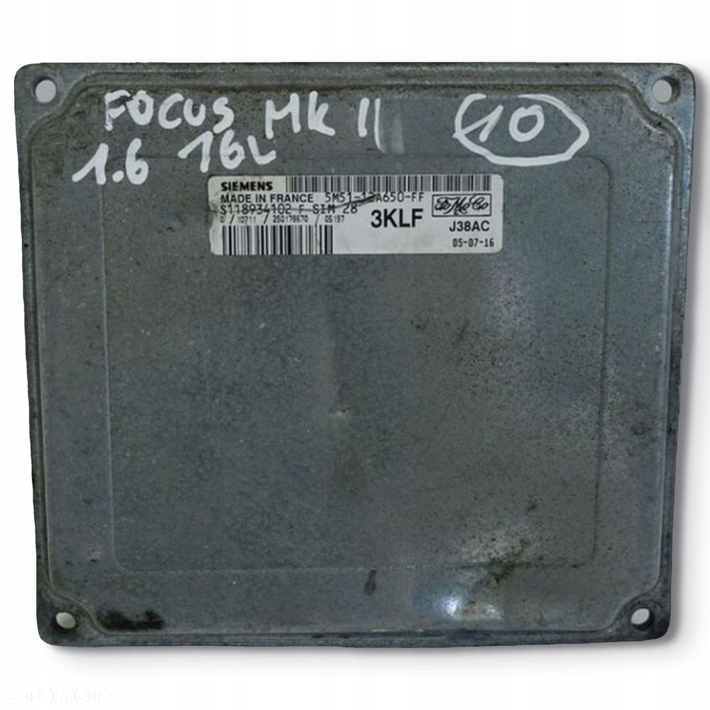 KOMPUTER Ford Focus MK2 II 1.6 16V SILNIKA 5M51-12A650-FF - 7