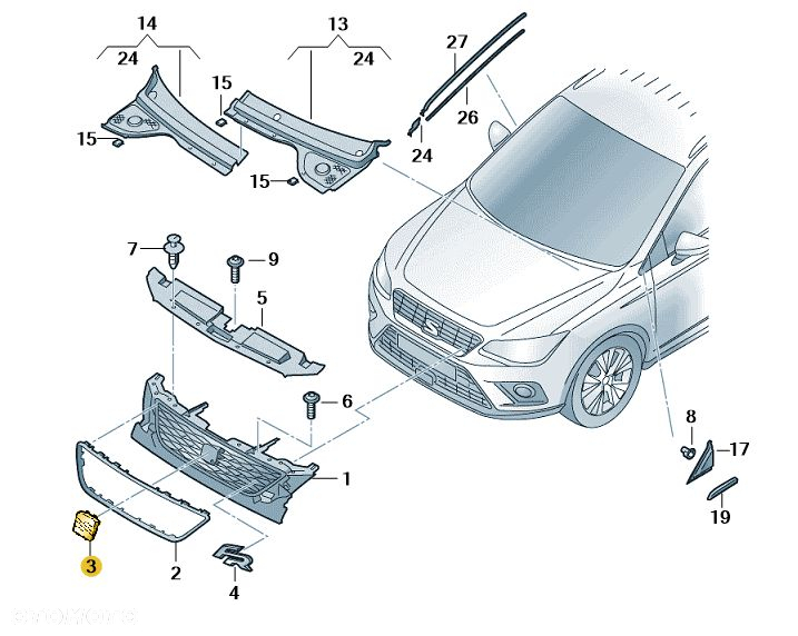 ZNACZEK EMBLEMAT SEAT LEON PRZÓD 5F0853679A2ZZ - 2