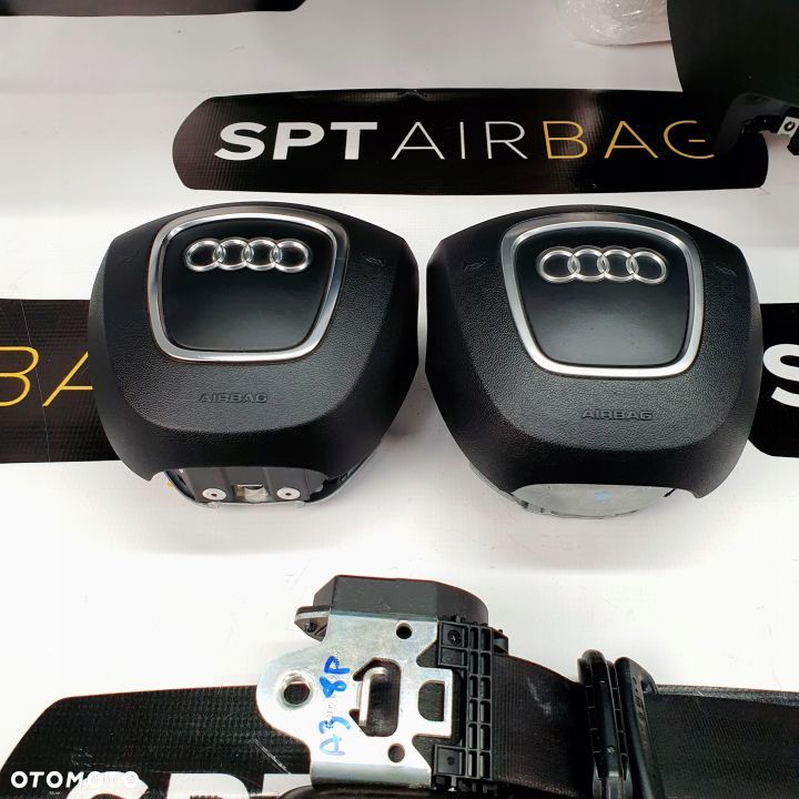 AUDI A3 8P DESKA ROZDZIELCZA KONSOLA KOKPIT PULPIT PODUSZKI AIRBAG AIR BAG PASY KIT SET - 6