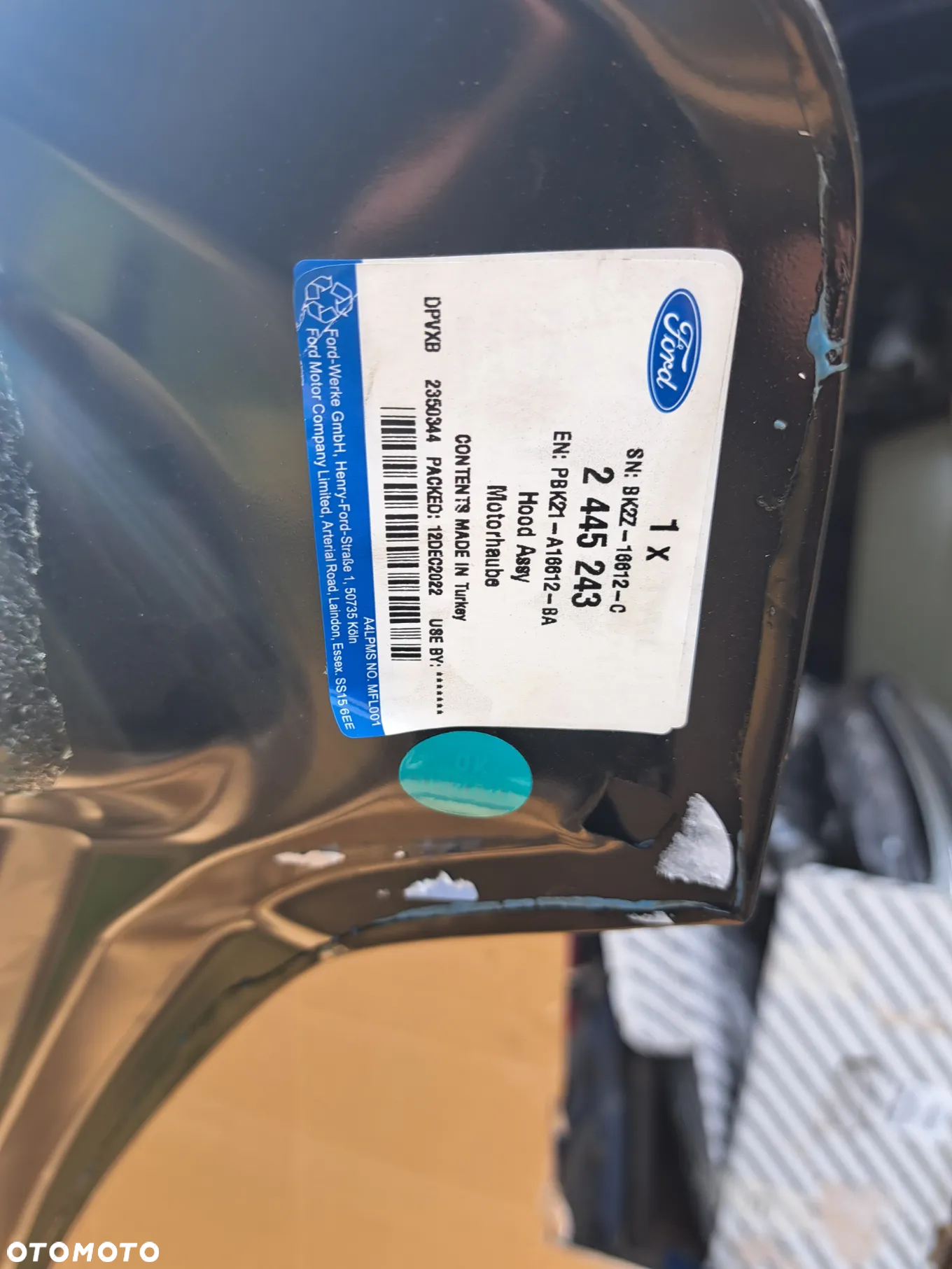 Maska Ford Transit Tourneo Custom I PBK21-A16612-BA 2445243 Pokrywa silnika Ford Transit Tourneo Custom I 2012 2013 2014 2015 2016 2017 - 19