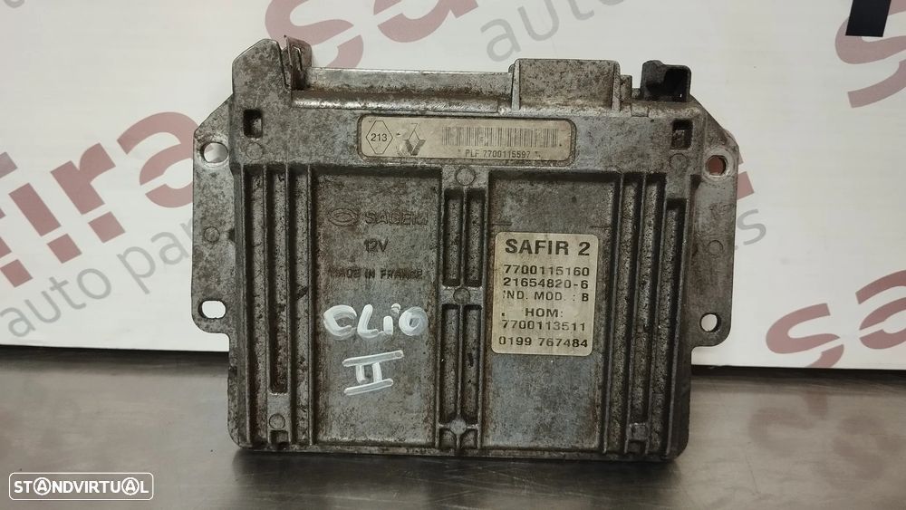 CENTRALINA DO MOTOR RENAULT CLIO II 1.2 SAFIR 2 7700115160 21654820-6 7700113511 - 2