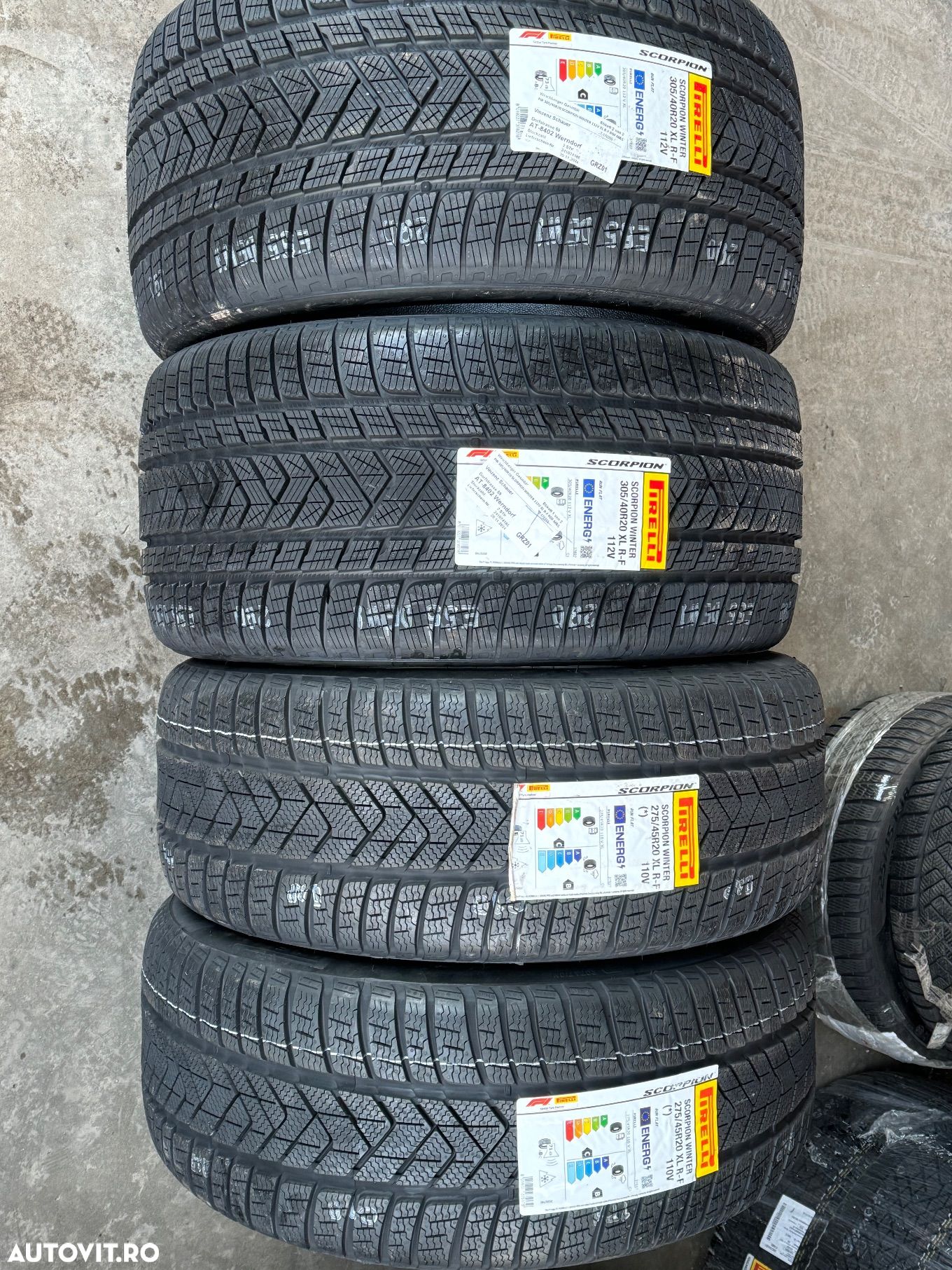 Vând set anvelope 275/45/20-305/40/20 Pirelli de iarnă cu runflat noi - 1