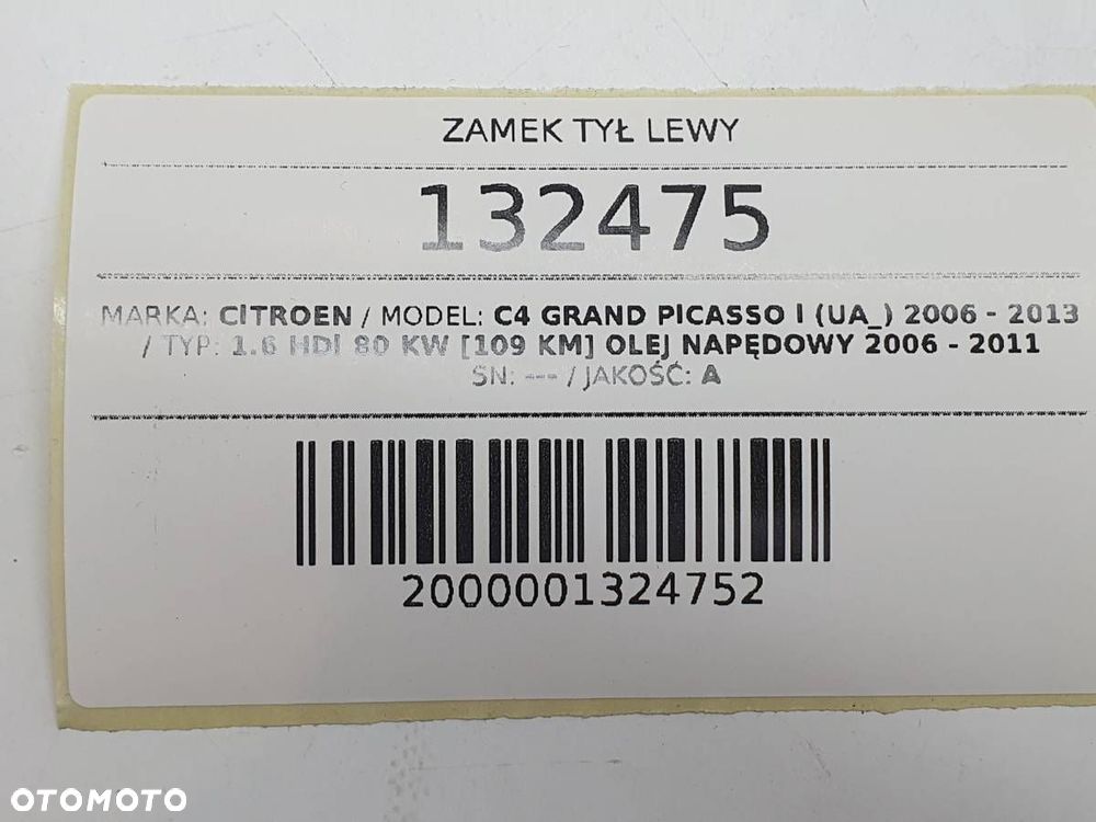 ZAMEK TYŁ LEWY 6 PIN CITROEN C4 GRAND PICASSO I EUROPA - 6