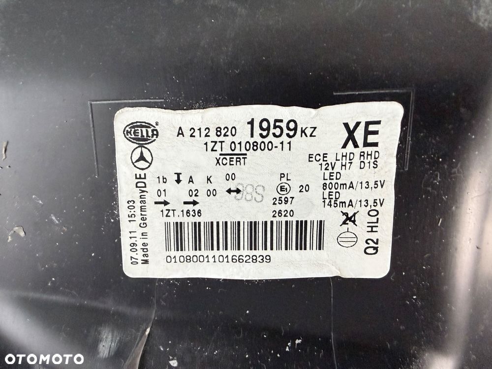 Lampa przednia  lewa Mercedes-Benz E W212 A212 BI XENON ILS skrętny - 6