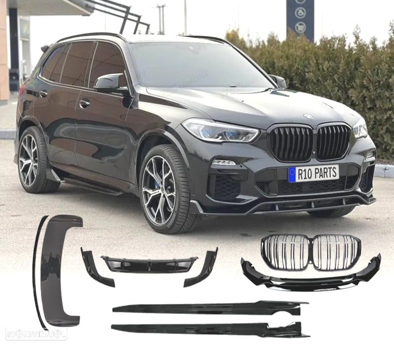 KIT CARROÇARIA BMW X5 G05 18-22 LOOK BLACK KNIGHT PRETO BRILHANTE - 1