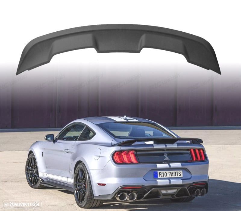 AILERON SPOILER TRASEIRO FORD MUSTANG 15-23 LOOK GT500 ABS PRETO - 2