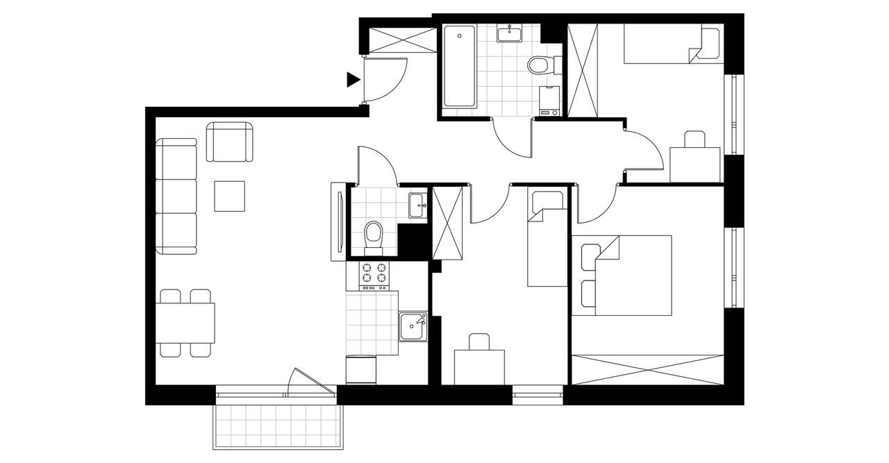 4-pokojowe mieszkanie 70m2 + balkon Bezpośrednio - Pełny obrazek: 4/8