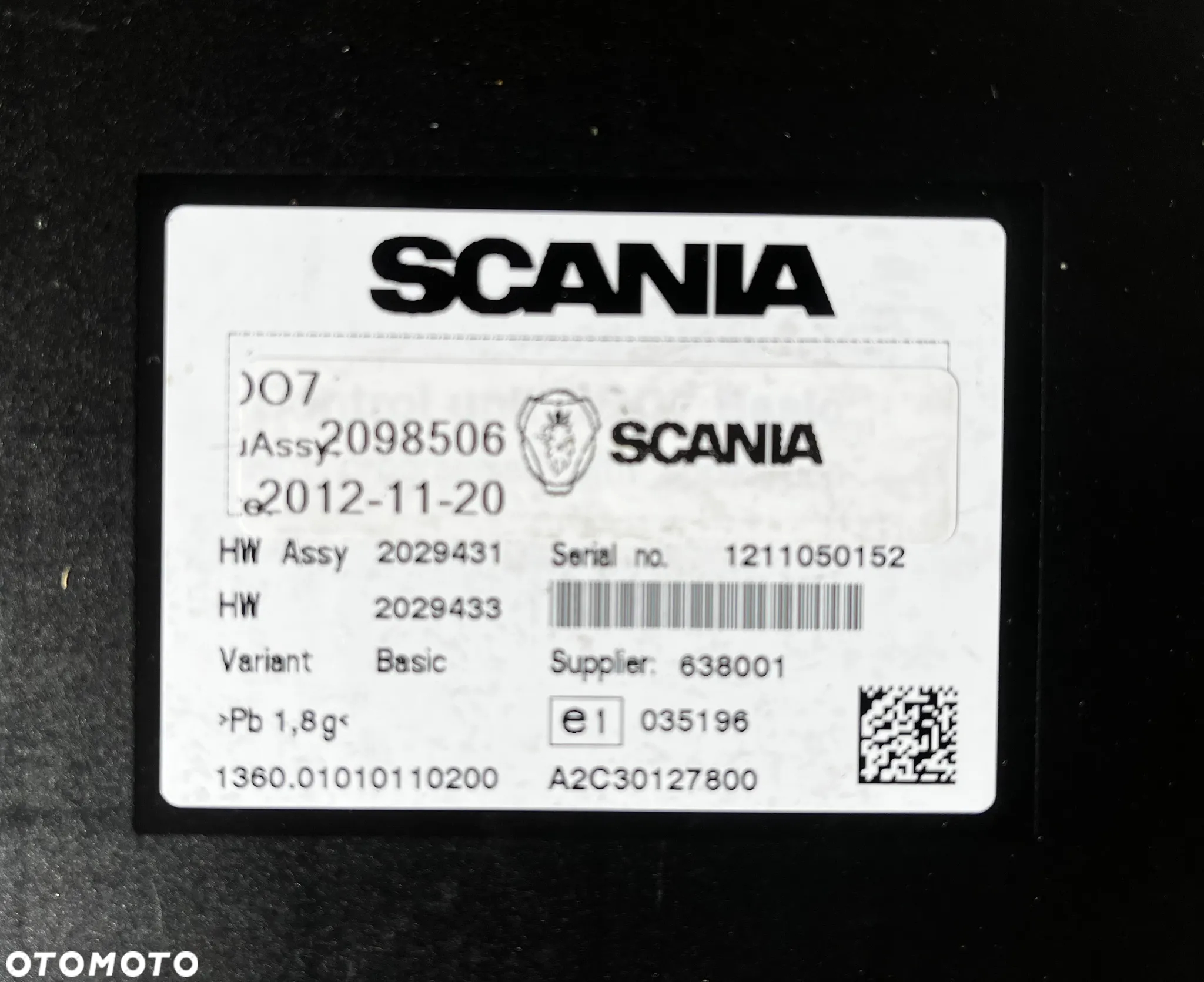 KOORDYNATOR COO7 SCANIA 2098506 - 2