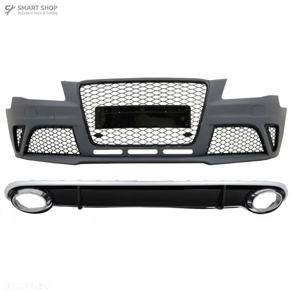 Bara Fata cu Difuzor Bara Spate si Ornamente Evacuare Audi A4 B8 Pre-F - 1