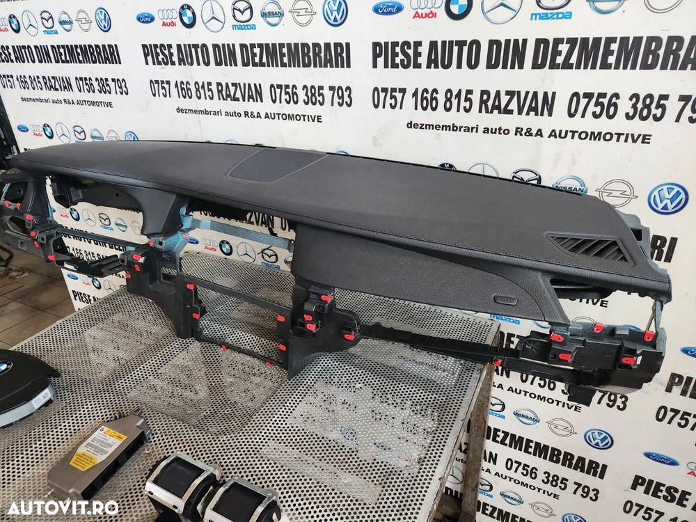 Plansa Bord Kit Airbag Din Piele Bmw Seria 7 Bmw F01 F02 F03 F04 Volan Stanga Plansa Bord Bmw F01 F - 2