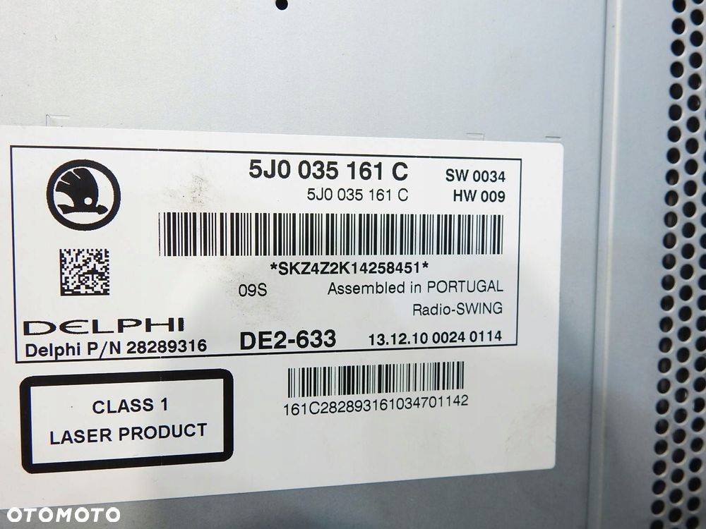 RADIO CD SKODA FABIA II 5J0035161C - 5