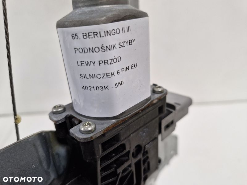 CITROEN BERLINGO II 2 III 3 PODNOŚNIK MECHANIZM SZYBY LEWY PRZÓD 6 PIN EU - 5