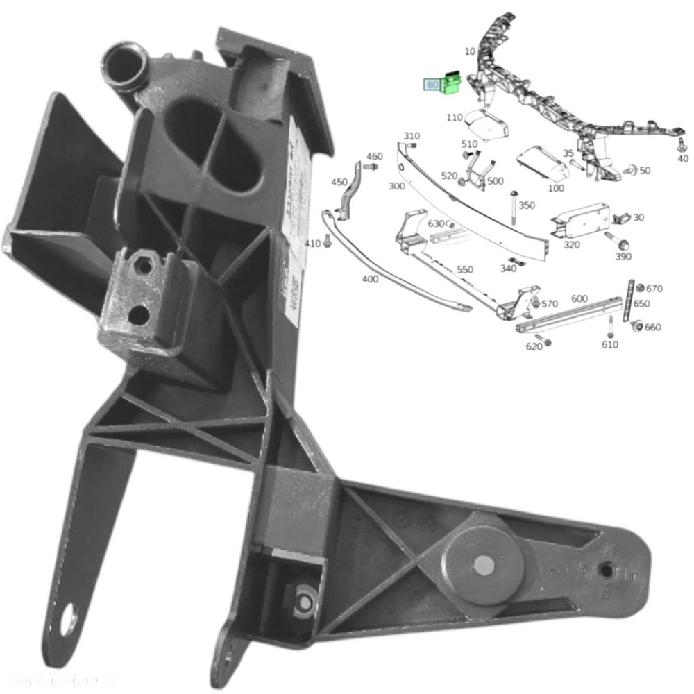 OKULAR LEWY wspornik pasa mercedes W177 W247 C118 A1776208000 - 1