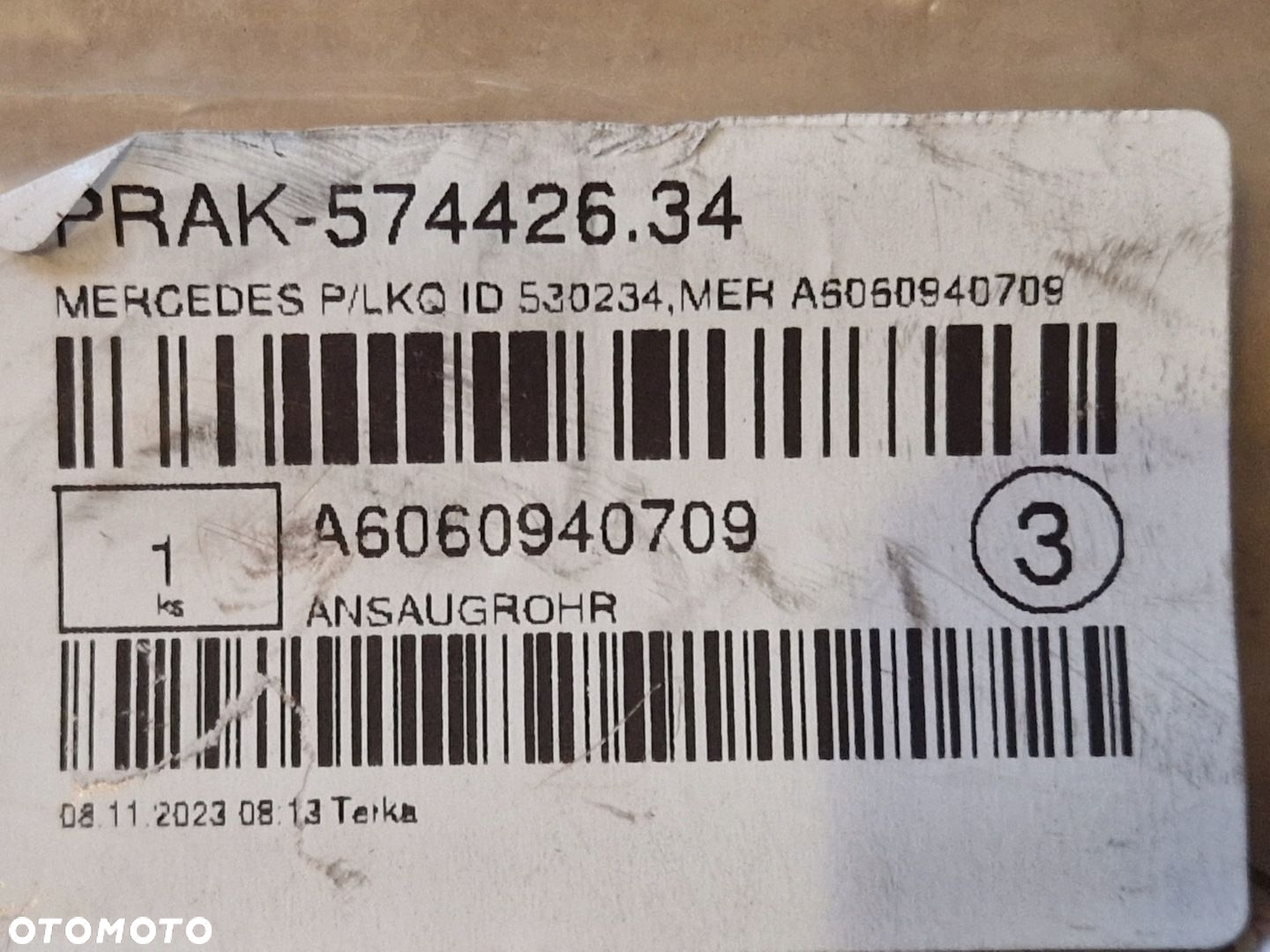 MERCEDES W210 SPRINTER 3.0 TD RURA WĄŻ DOLOT POWIETRZA A6060940709 NOWA OE - 4