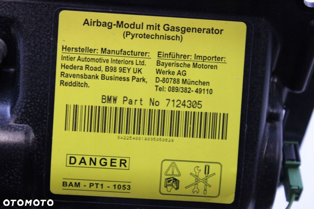 Mini One Cooper R50 Poduszka powietrzna Airbag pasażera 7124305 - 7
