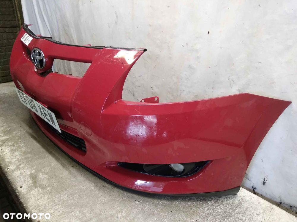 ^ ZDERZAK PRZÓD PRZEDNI DO TOYOTA AURIS I 1 3J6 CZERWONY HALOGENY - 2