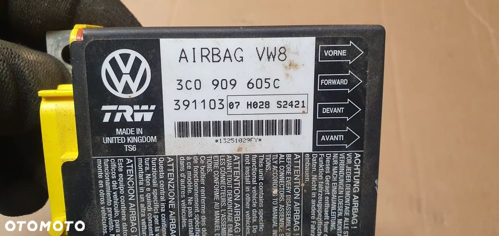 Moduł Sensor Airbag Poduszek VW Passat B6 3C0909605C - 5