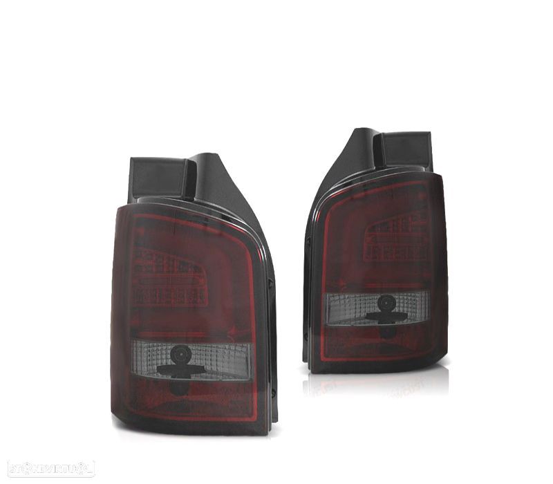 FAROLINS TRASEIROS VOLKSWAGEN VW T5 1P 03-09 LIGHT BAR VERMELHO FUMADO - 1