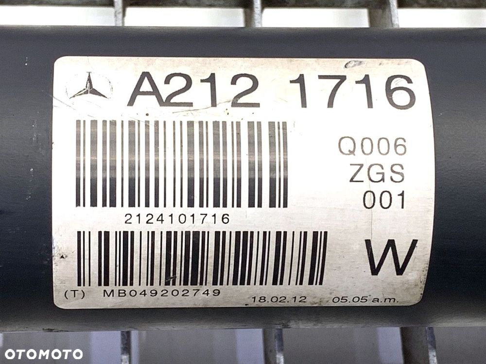 WAŁ NAPĘDOWY TYŁ  MERCEDES-BENZ KLASA E T-Model (S212) 2009 - 2016 E 200 CDI / BlueTEC (212.205, - 6