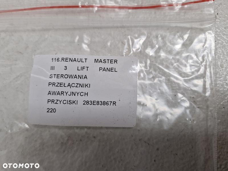 RENAULT MASTER III 3 LIFT PANEL STEROWANIA PRZEŁĄCZNIKI AWARYJNYCH PRZYCISKI 283E83867R - 6