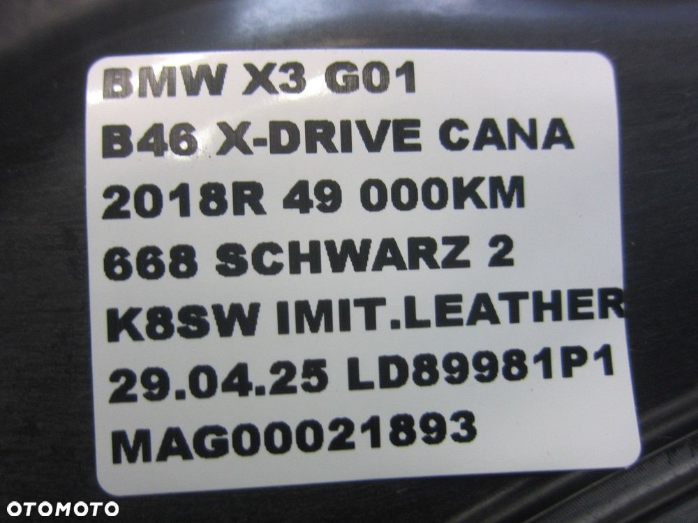BMW X3 G01 X4 G02 PODSZYBIE ŚCIANA GRODZIOWA OSŁONA 7394819 51757394819 - 9