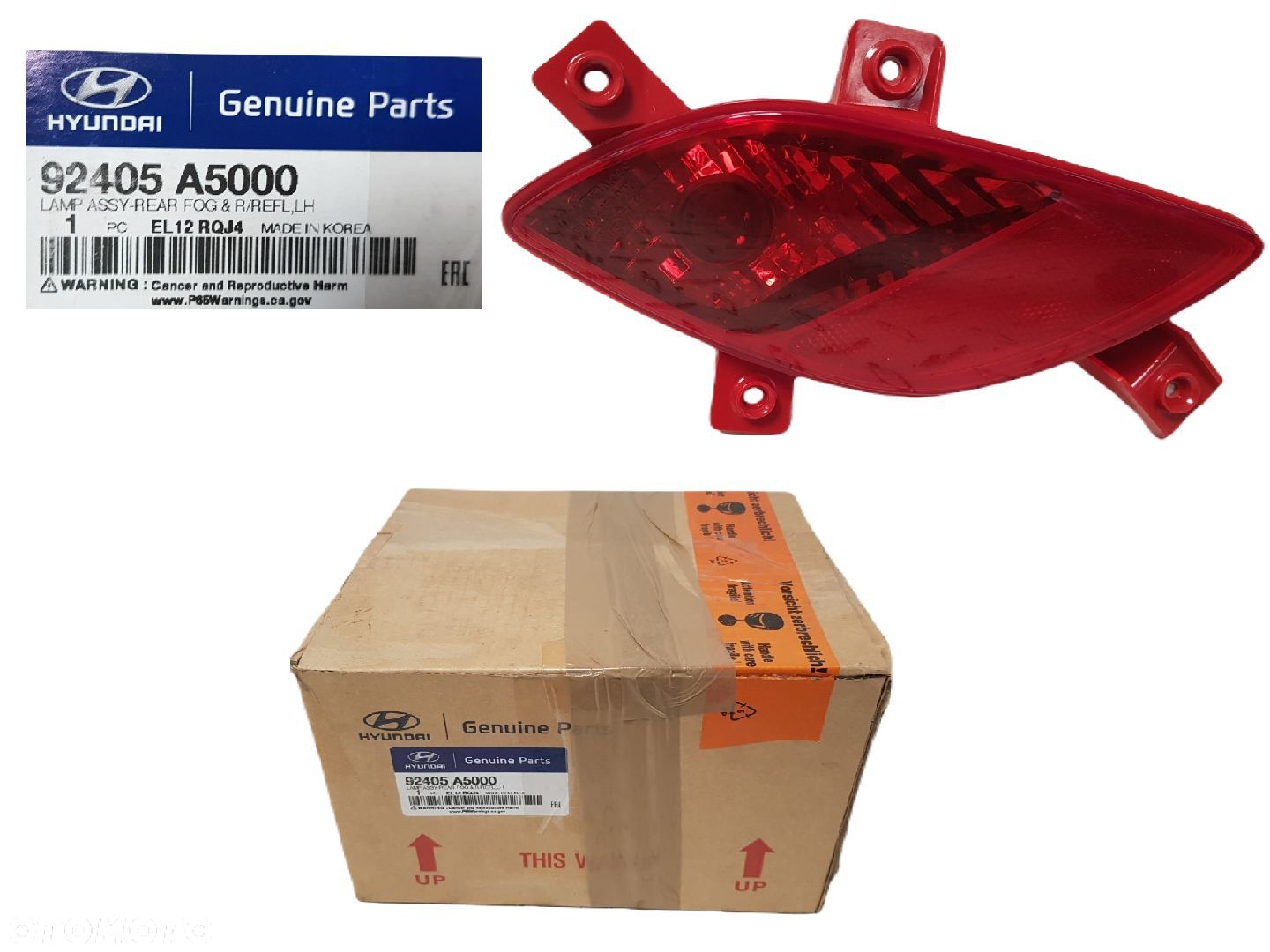 ORYGINALNA FABRYCZNIE NOWA LAMPA PRZECIWMGIELNA TYLNA  LEWA HYUNDAI I30 I 1 07-12 92405-A5000 - 1