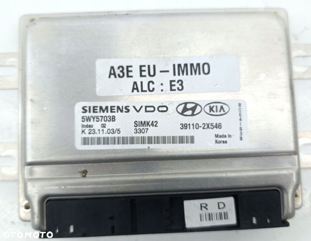 KOMPUTER SILNIKA STEROWNIK KIA RIO 1.3 5WY5703B 391102X546 - 2