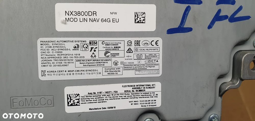 Moduł sterownik NAVI Nawigacji Ford Transit Custom MK8 Lift H1BT-14G371-FGA - 6